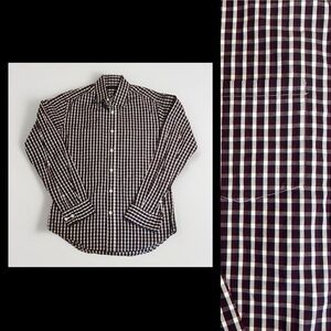 Theory Women's Plaid Button Down Shirt Purple Blue White sz XS